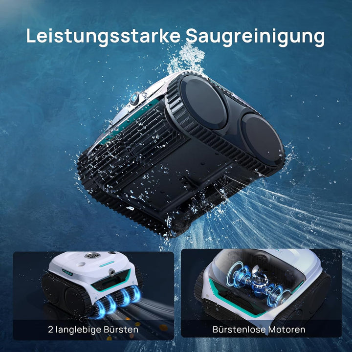 (Neues Modell) WYBOT C2 Vision-A Kabelloser Poolroboter Akku mit KI-Kamera, 8 Modi, starker Saugkraf