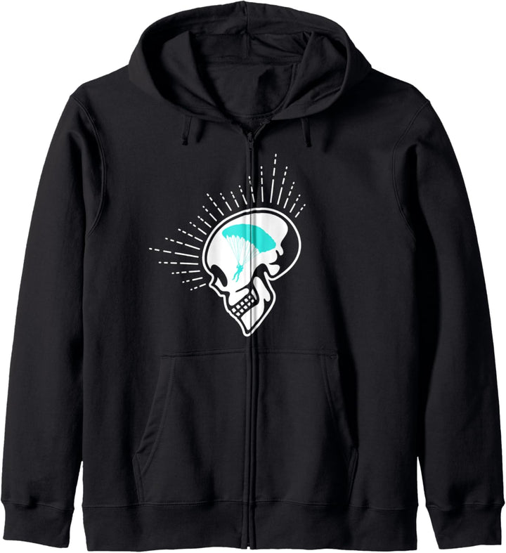 Fallschirm Totenkopf Fallschirmspringer Tandemsprung Skydive Kapuzenjacke
