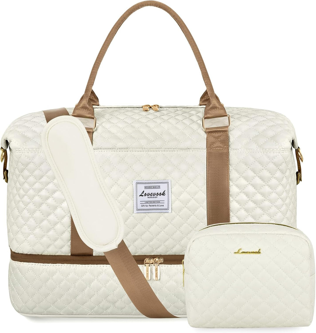 LOVEVOOK Reisetasche Damen Sporttasche Gross mit Schuhfach & Nassfach Weekender Travel Duffle Bag mi