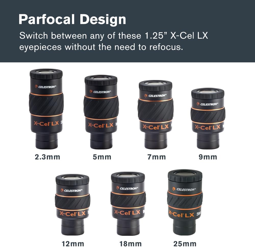 Celestron X-Cel LX Serie – 1,25'' Okular, 5 mm, 5 mm