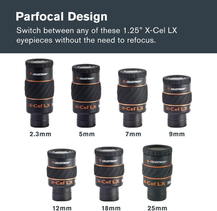 Celestron X-Cel LX Serie – 1,25'' Okular, 18 mm, 18 mm