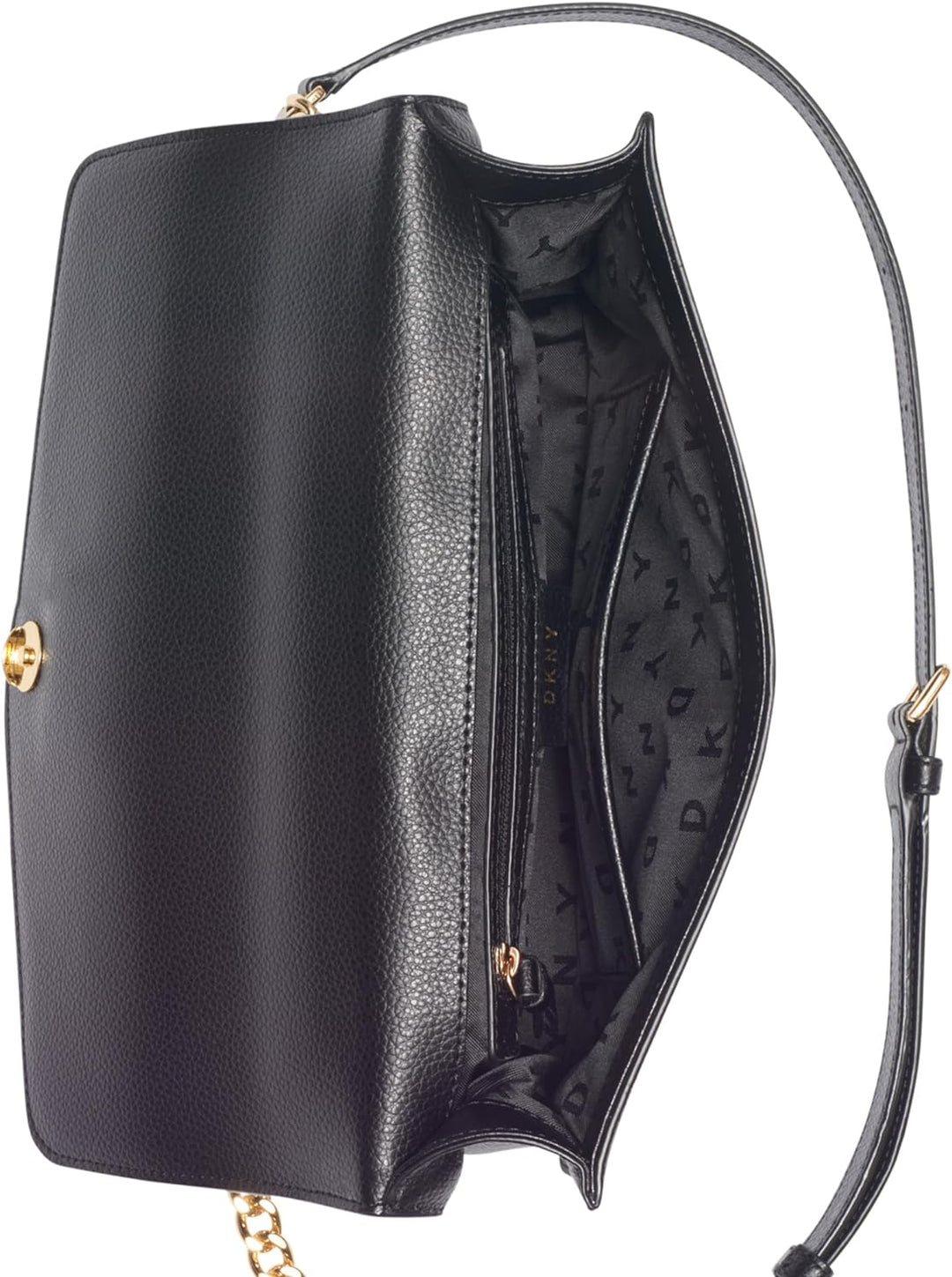 DKNY Damen Elissa Lg Shoulder Bag Umhängetasche, Einheitsgrösse Black Gold, Black Gold