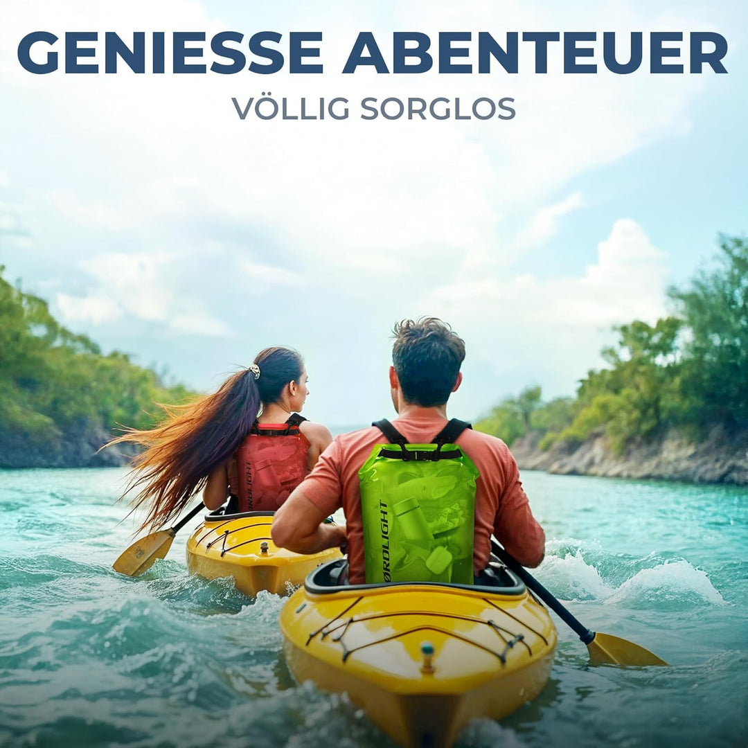 Nordlight Dry Bag wasserdichte Tasche - 2l 5l 10l 15l 20l 30l Liter | Wasserfester Packsack Seesack