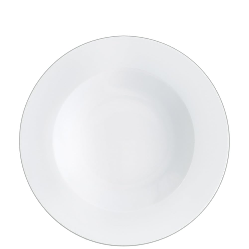 KAHLA Pronto Line Suppenteller 22 cm Line cool gray | tiefer Teller mit grauer Linie aus Porzellan L