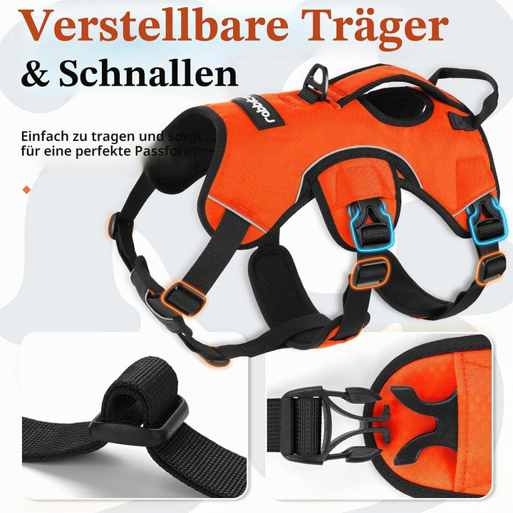 rabbitgoo Ausbruchsichere Hundegeschirr Mittelgrosse Hunde mit Grosse Griff, Anti Zug Sicherheitsges