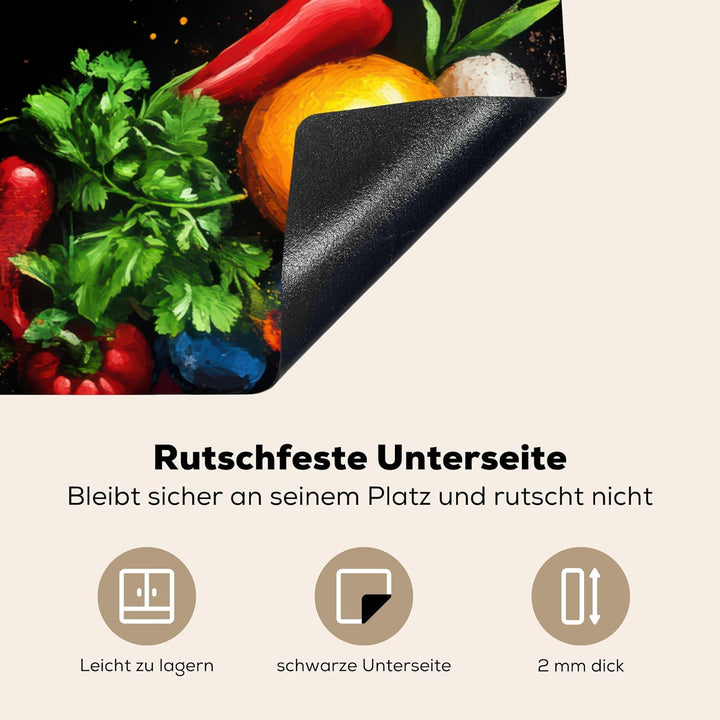 Herdabdeckplatte 90x52 cm Einteilig Küche Herdabdeckung Induktionsfeld Ceranfeld Herdabdeckplatten V
