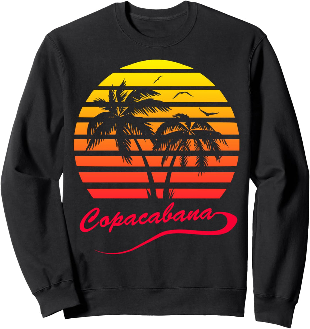 Copacabana Sommer Palmen 80er Strand Sonnenuntergang Sweatshirt