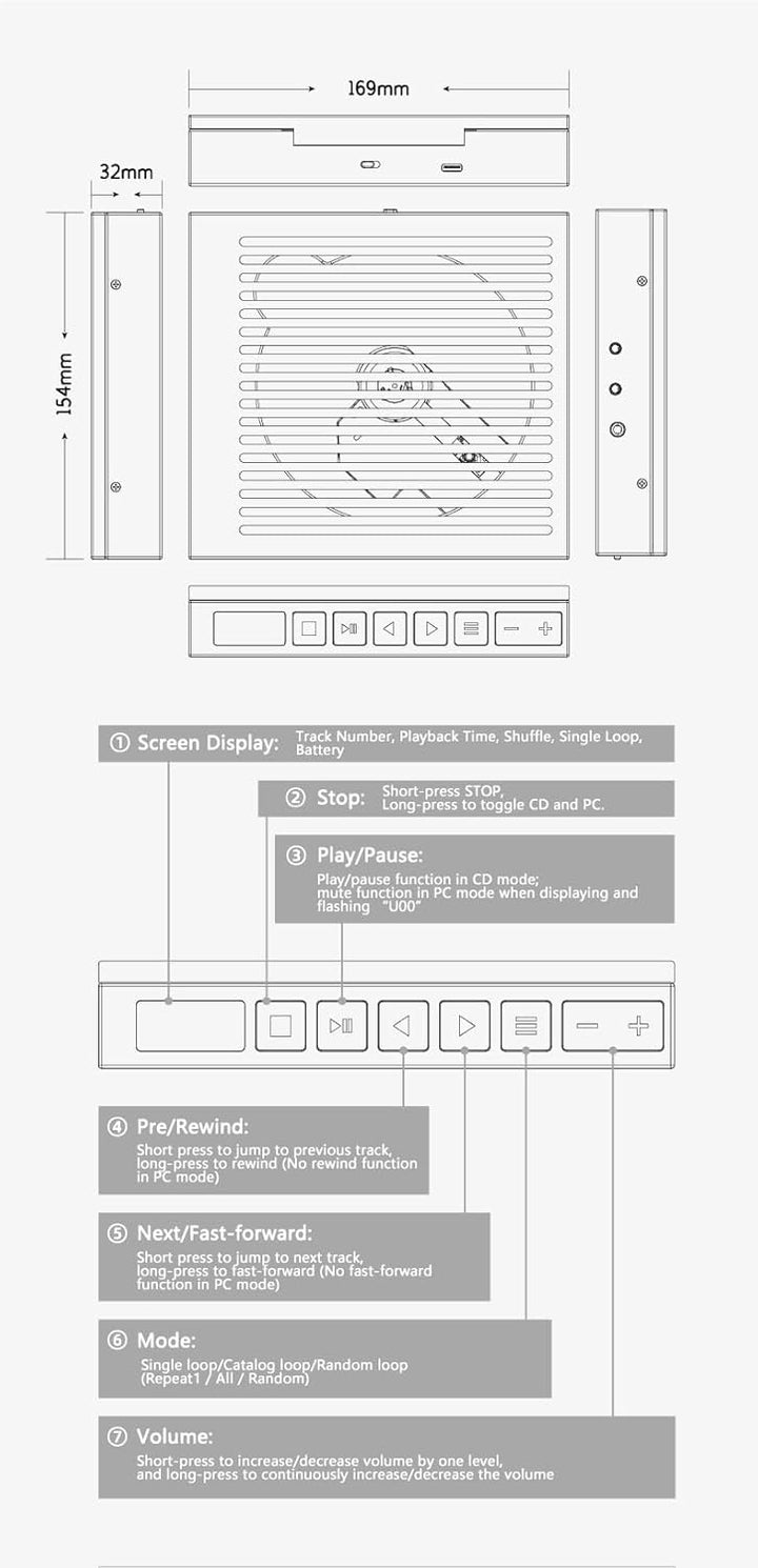 MOONDROP Disdream 2 Ultra tragbarer CD-Player Dual Dac 4.4 symmetrischer Ausgang
