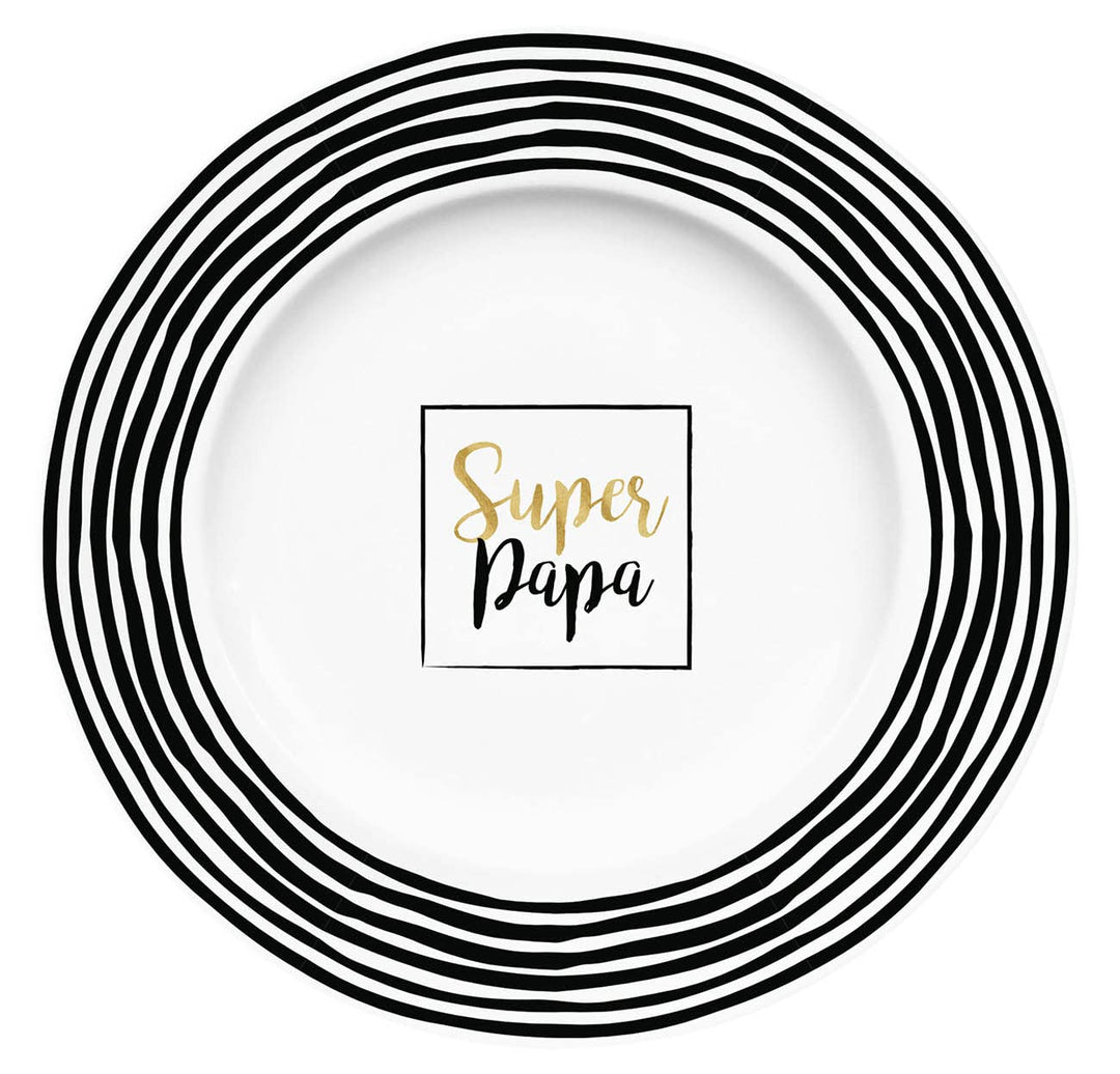 Teller Super Papa Streifen 21cm | Teller | GEDA | GEDA LABELS | Vatertag | Papa | Frühstück | Desser