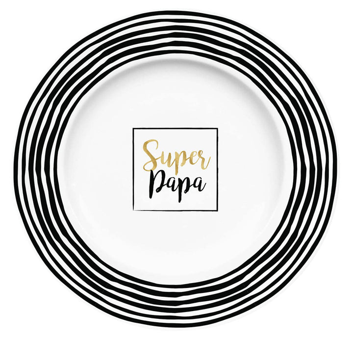 Teller Super Papa Streifen 21cm | Teller | GEDA | GEDA LABELS | Vatertag | Papa | Frühstück | Desser