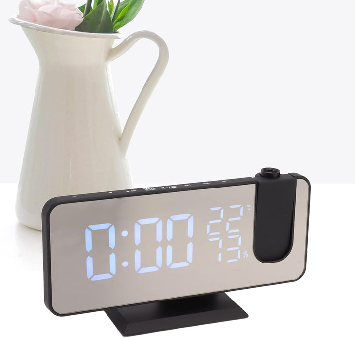 Zerodis LED-Digitalprojektionswecker, HD-Projektion, 180-Grad-Drehung, 2032-Knopfbatterie, ABS-LED-D