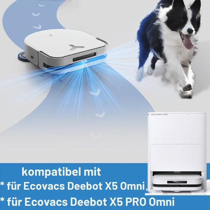 Zubehör für ECOVACS DEEBOT X5 Omni Saugroboter, Ersatzteile Set für ECOVACS X5 Pro mit 1 Hauptbürste