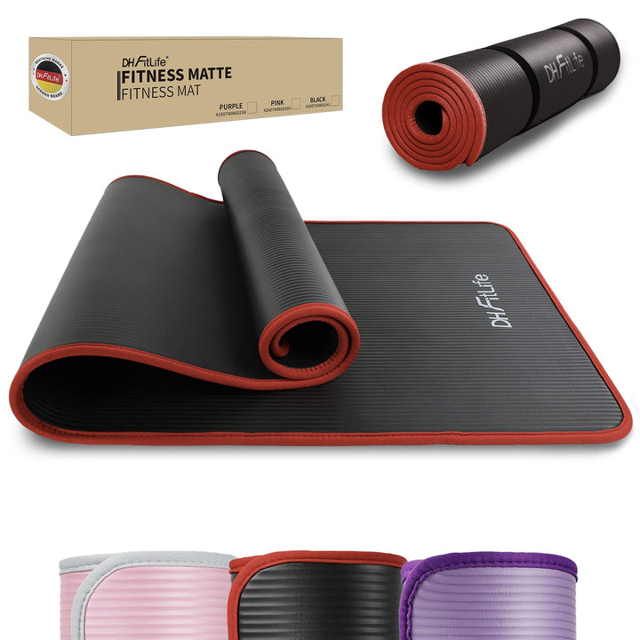 DH FitLife Trainingsmatte Fitnessmatte, Sportmatte 183 * 61 * 1 cm, Gymnastikmatte extra reissfest,