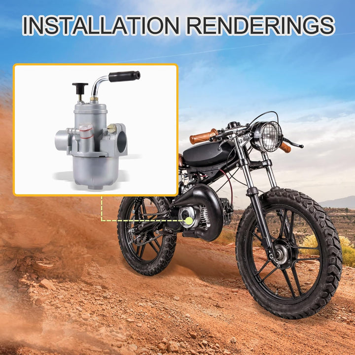 GOOFIT 12mm Vergaser Style Motorrad Ersatzteile Ersatz für 50cc Moto Cross 12mm Carburetor, 12mm Car