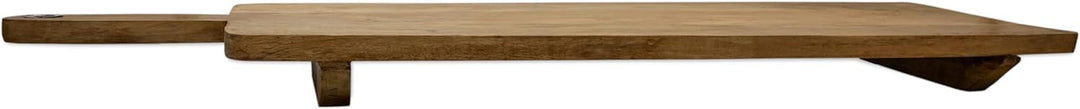 Spetebo XXL Mango Servier Brett natur m. Griff - ca. 100 x 30 cm - Holz Wurst Tablett Käste Platte