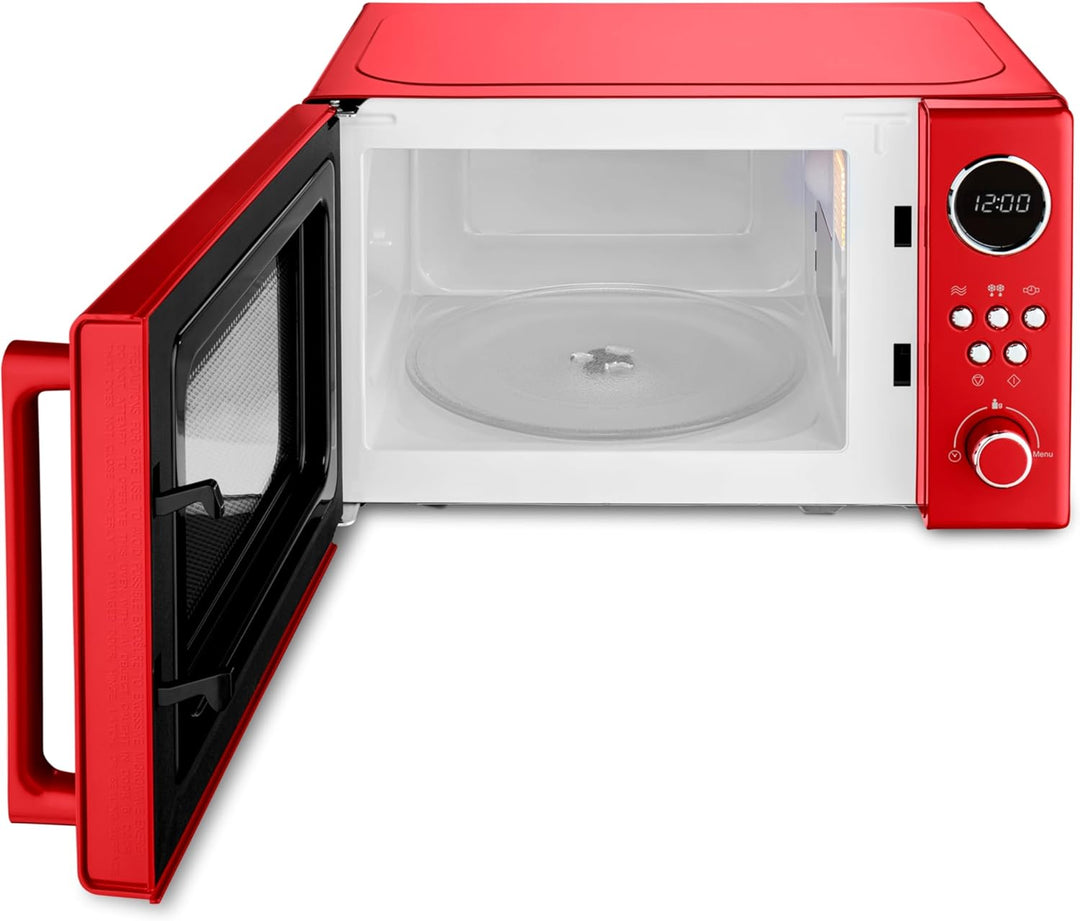 MEDION Retro Mikrowelle klein (20 Liter, ca. 800 Watt, 5 Mikrowellenstufen, 8 Automatikprogramme, Di