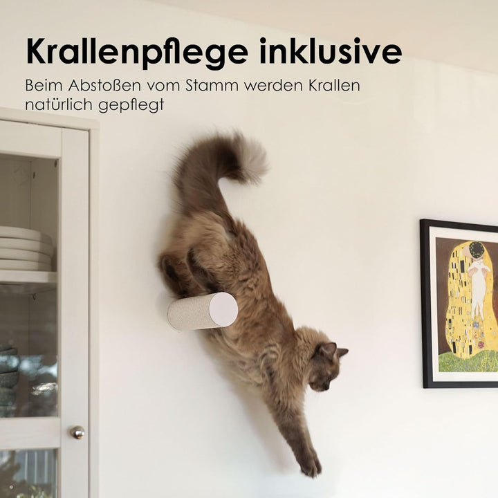 LucyBalu® Jumper LITE Katzen Kratzstamm &amp; Kletterstufe für die Wand | Katzentreppe aus Papierseil fü