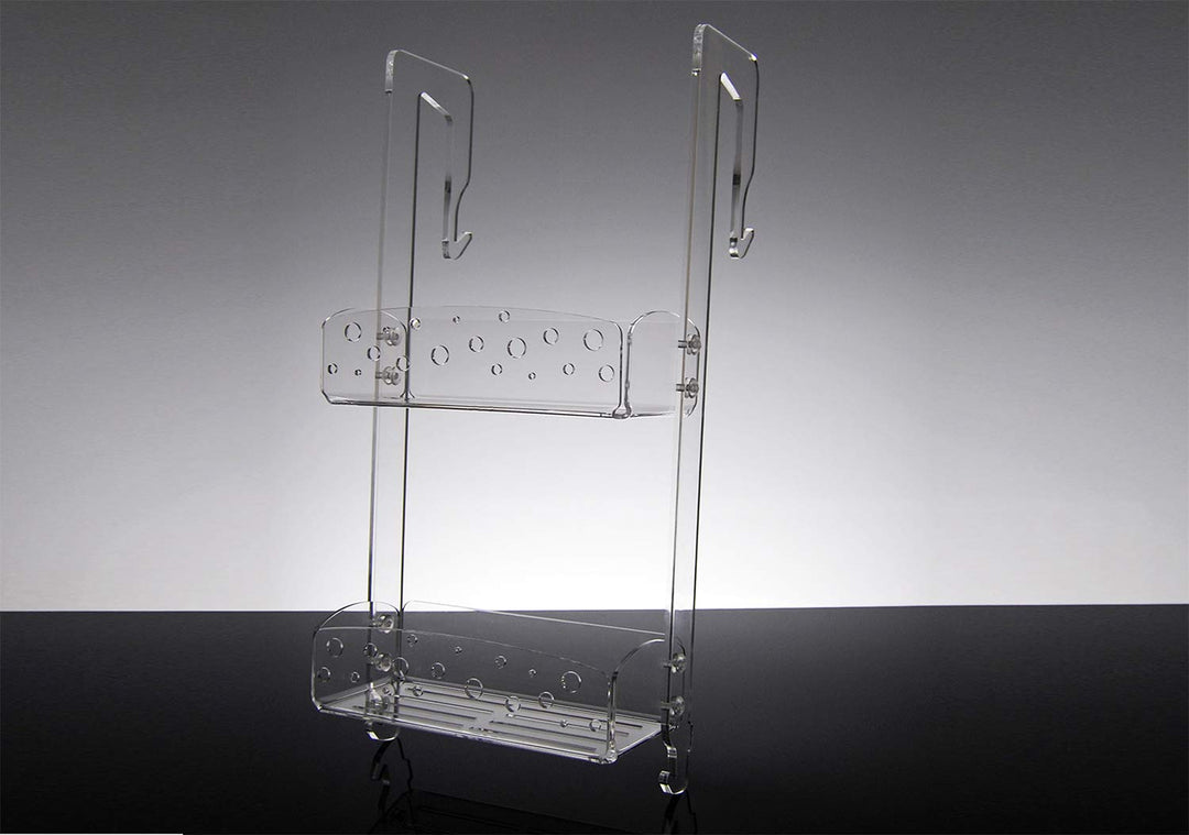 Slato Duschregal zum Aufhängen aus transparentem Plexiglas – Seifenschale – ohne Rost – Bademantelha