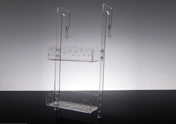 Slato Duschregal zum Aufhängen aus transparentem Plexiglas – Seifenschale – ohne Rost – Bademantelha