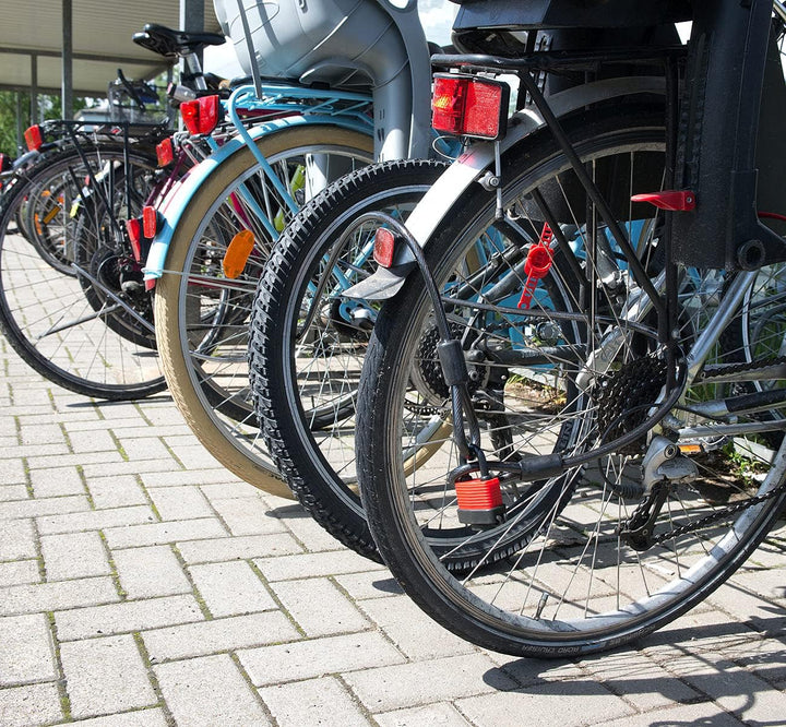 AGT Fahrrad-Schloss-Kette: 2er Pack Wetterfestes Profi-Stahlseil mit Vorhängeschloss, 5m, Ø 1cm (Mot
