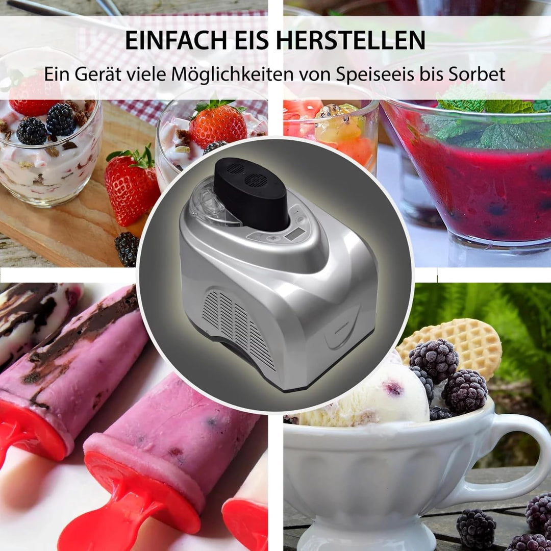 Syntrox Germany Eismaschine Zentoria Frozen Yogurt Maschine Softeismaschine Digital, Softeis selber