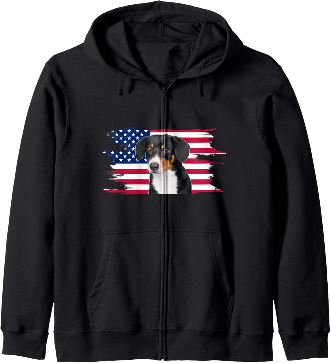 American Flag Dog Wirehaired Vizsla Kapuzenjacke