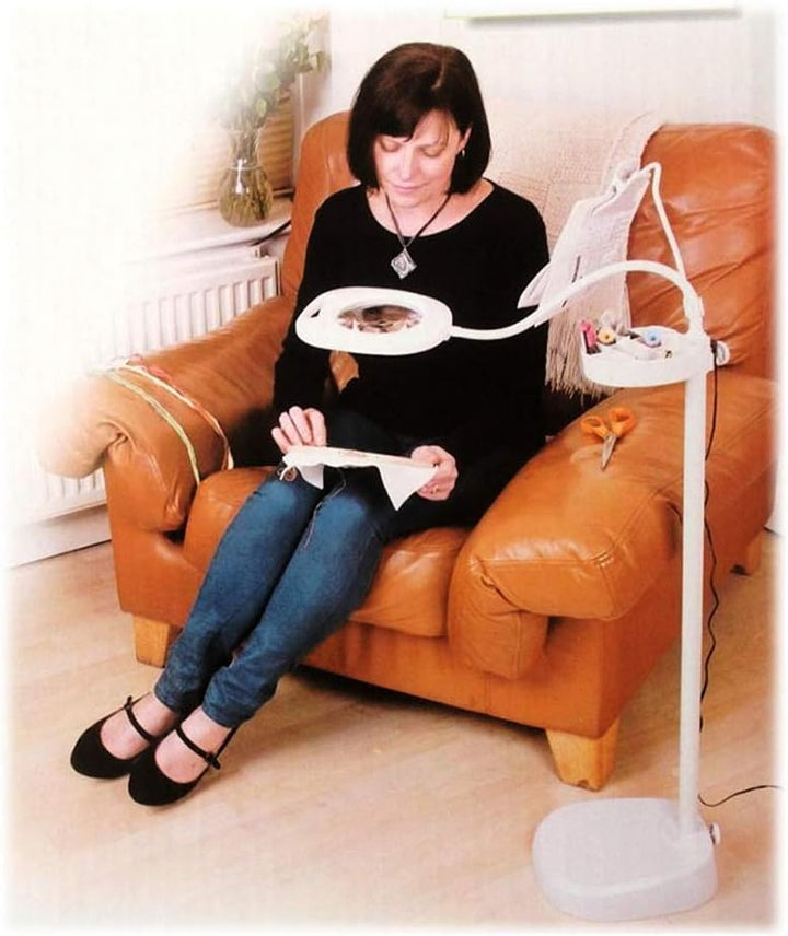 Purelite 4-in-1 Crafters Magnifying Lamp, Plastic, White by Purelite