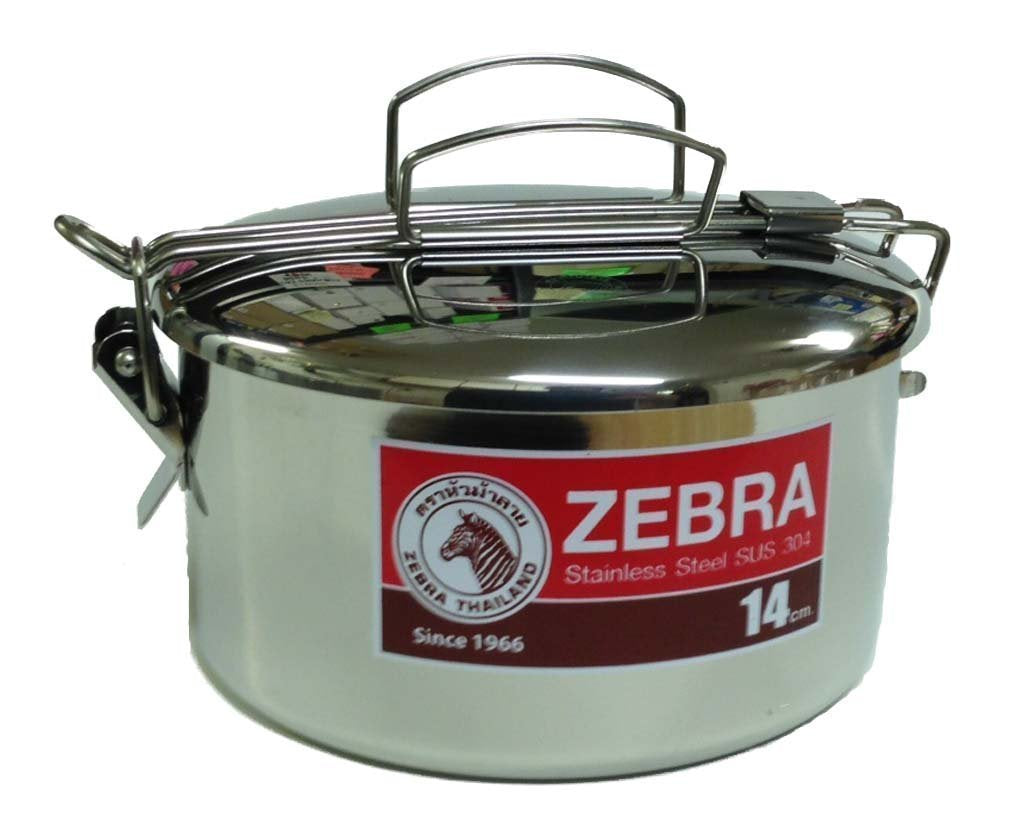 ZEBRA Lunchbox / Bushcraftpfanne "Billy Pan", aus Edelstahl, mit Einsatz, ca. 1,2L - 14cm x 8cm