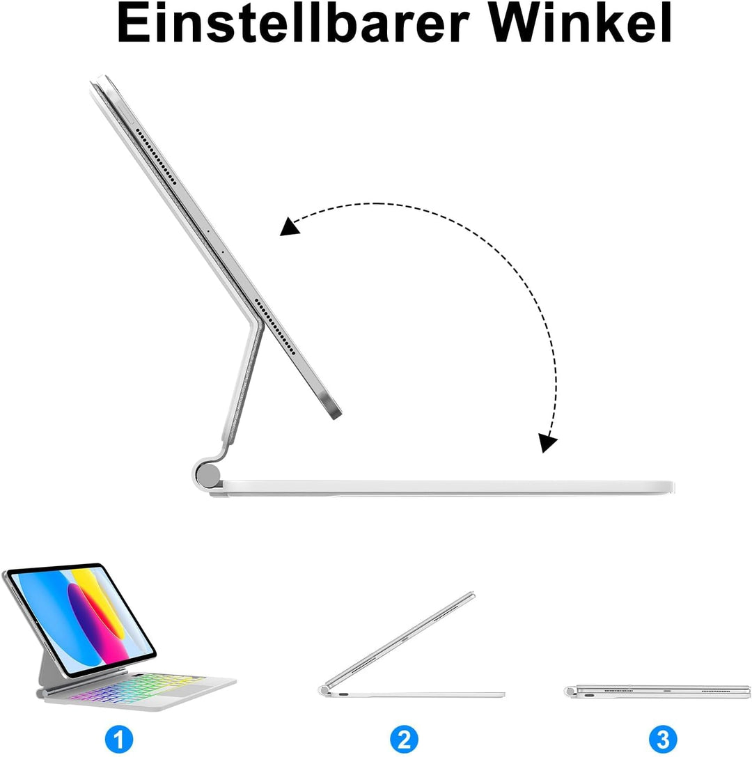 IVEOPPE Magic Keyboard für iPad A16 11. Generation & iPad 10 Gen (2025), Magnetische Freischwebende
