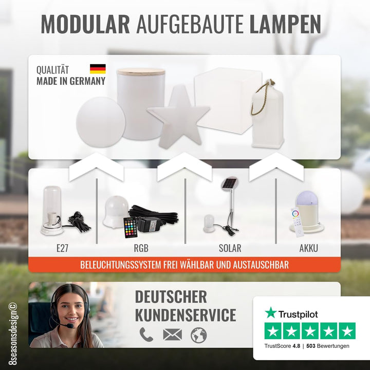 8 seasons design| LED Aussenleuchte Hase Solar Shining Rabbit (50 cm gross, warmweiss, Dämmerungssen
