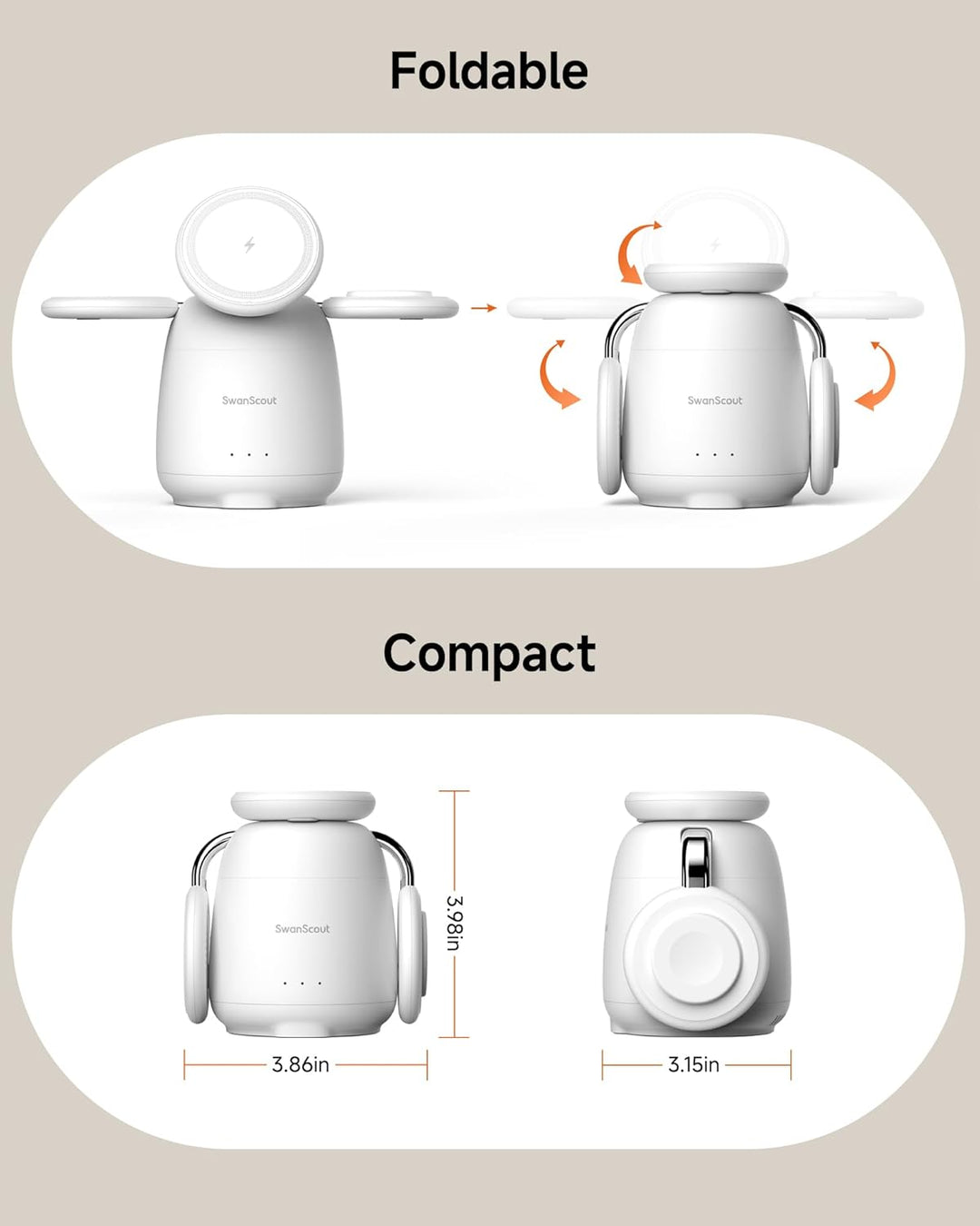 Induktive Ladestation für iPhone, Magnetisch Kabelloses Ladegerät für iPhone 17e/Air/17 Pro/17 Pro M