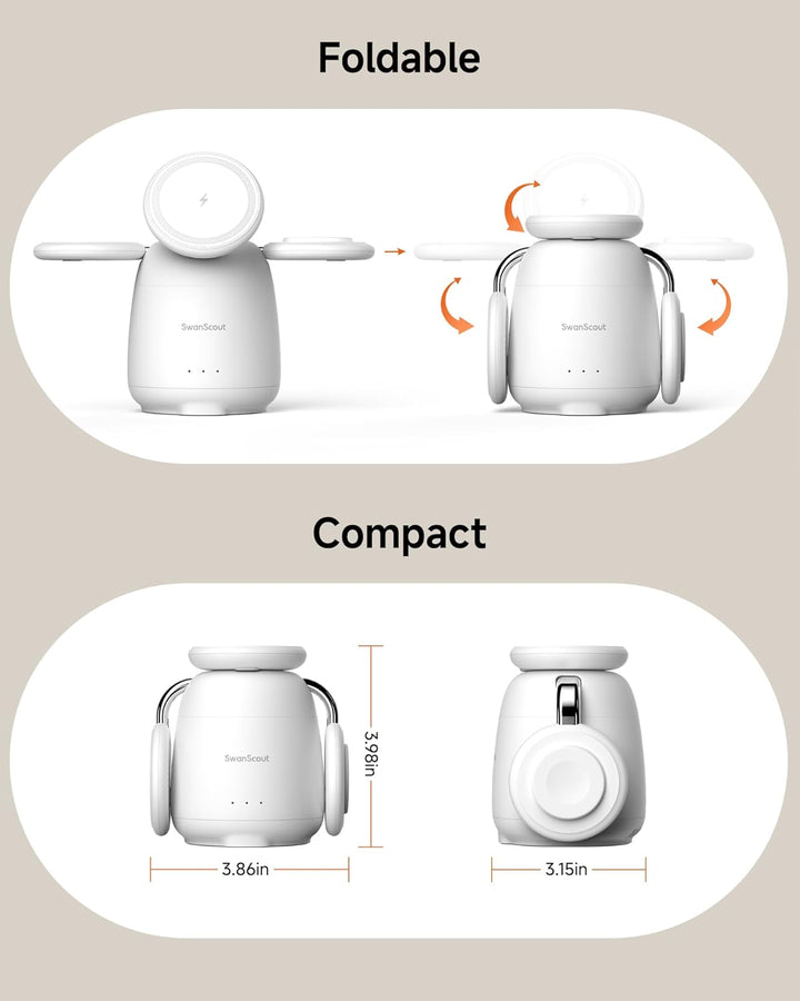 Induktive Ladestation für iPhone, Magnetisch Kabelloses Ladegerät für iPhone 17e/Air/17 Pro/17 Pro M