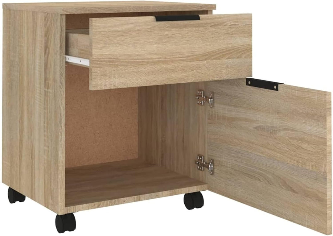 BaraSh Mobiler Aktenschrank mit Rollen Sonoma-Eiche 45x38x54 cm BüRoschrank AktenschräNke Spind Schr