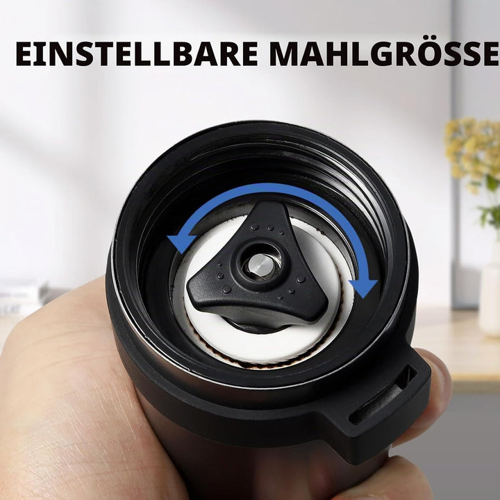 Vzaahu Kaffeemühle manuell mit Kegelmahlwerk,Einstellbare Grobheit,Konischer Keramikfräser,Tragbare