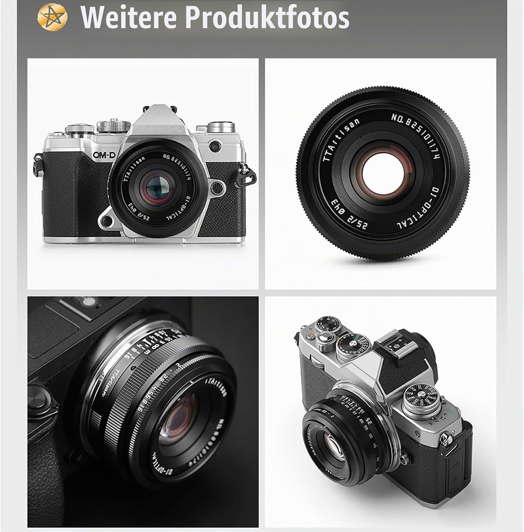 TTArtisan APS-C 25 mm F2 Metallgehäuse, kompatibel mit Nikon Z-Halterung, Schwarz, 25 mm F2