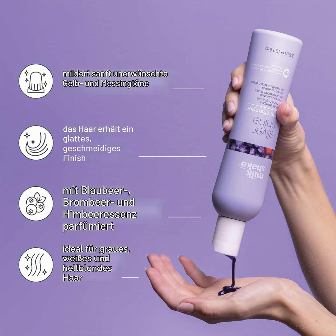 milk_shake Silver Shine Light Shampoo 1000 ml Blueberries and violet pigment 1 l (1er Pack), 1 l (1e