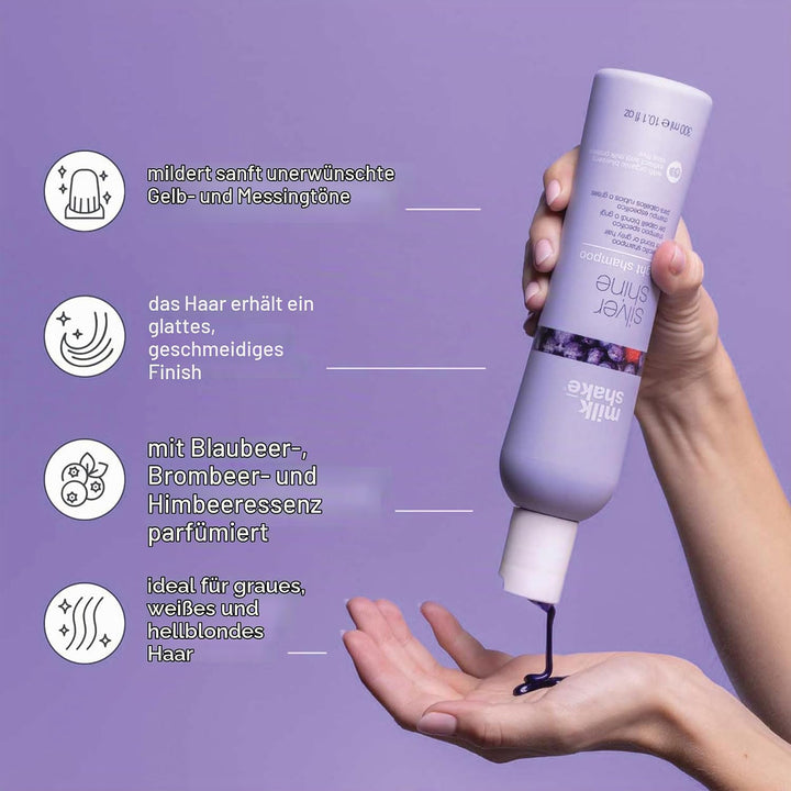 milk_shake Silver Shine Light Shampoo 1000 ml Blueberries and violet pigment 1 l (1er Pack), 1 l (1e