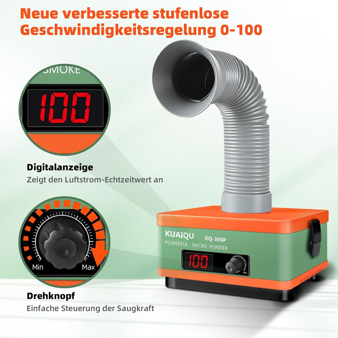 Lötrauchabsaugung, Desktop-Rauchdämpfer mit 3-stufigen HEPA- und Aktivkohlefiltern zum Löten, Leiter