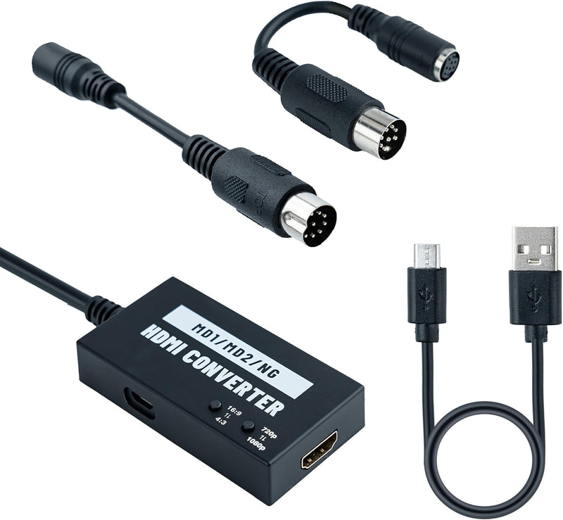 Mcbazel Mega Drive/NEOGEO HDTV HDMI Adapter Multifunktionaler 4:3/16:9 HDTV Video HDMI Konverter 720