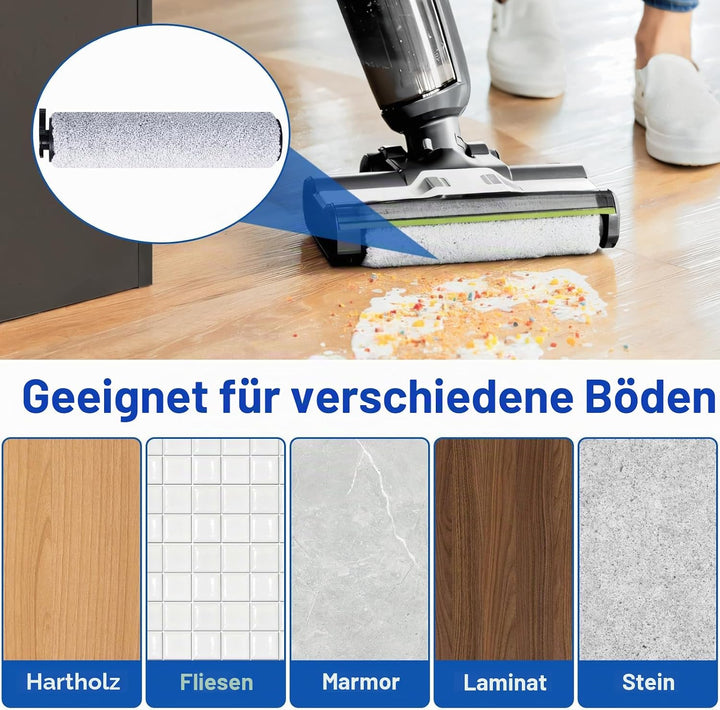 7 Stück Zubehörset für BISSELL CrossWave HF3 3598N Kabelloser Nass Trockensauger, 2 Bürstenrollen +