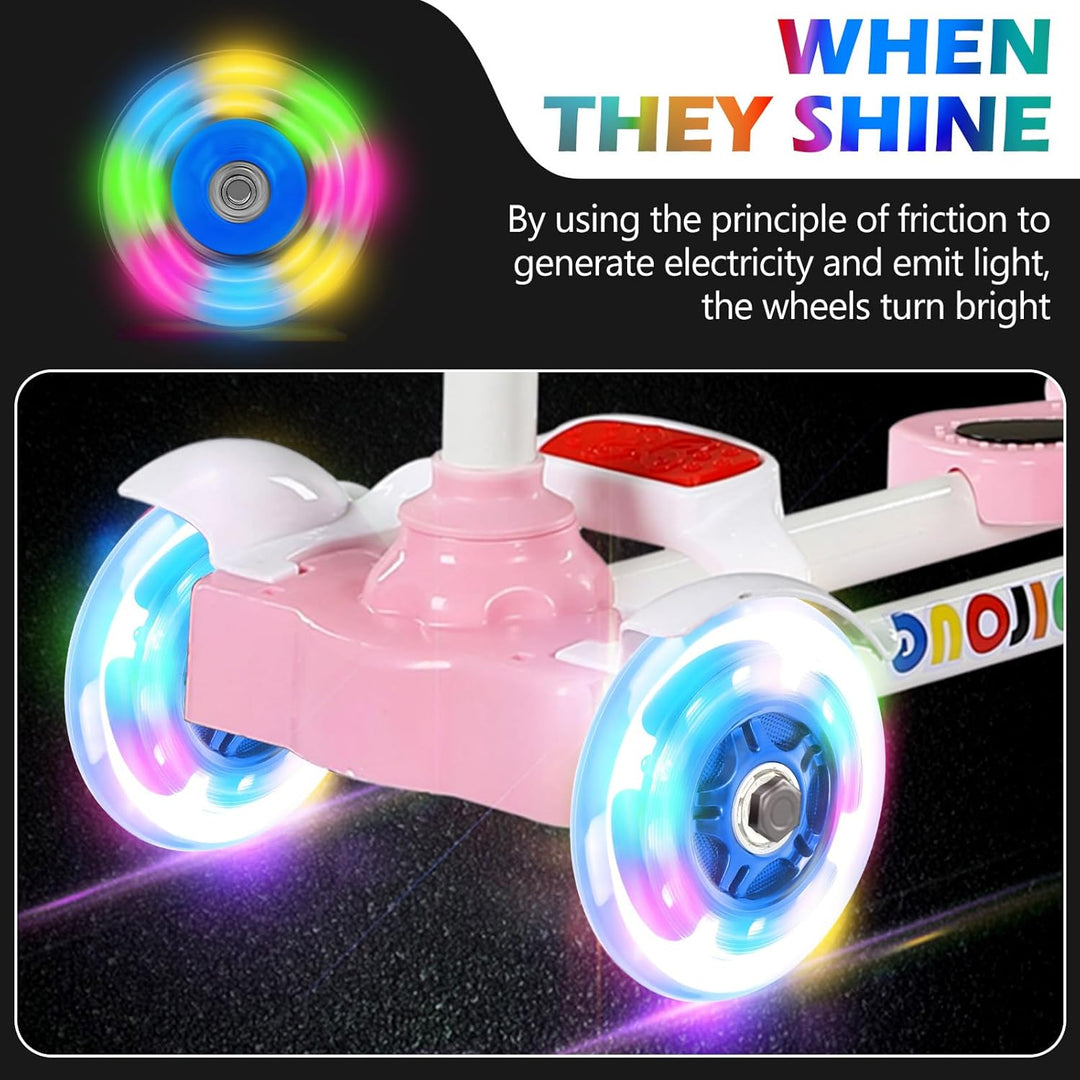 Leuchtende Scooter Räder, 2 Paar Led Scooter Rollen Räder, 80mm,120mm Scooter Ersatzräder, Stunt Sco