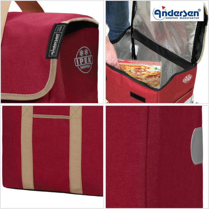 ANDERSEN Einkaufstrolley - Scala Shopper Ipek Mi rot | mit Flüsterrädern, klappbar, aus Stahl, bis 4