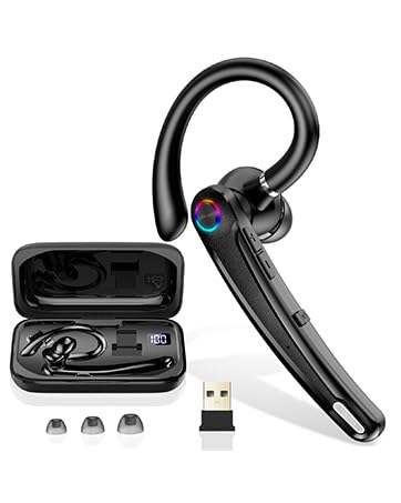 Bluetooth Headset V5.4, Wireless Freisprech Telefon mit CVC 8.0/ENC Dual Mic, APTX, Mute Zwei-Geräte