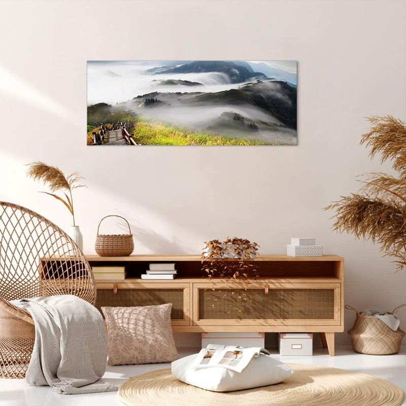 Wandbilder Dekoration Wohnzimmer Asien schönheit berg landschaft Panorama Bilder auf Leinwand 120x50