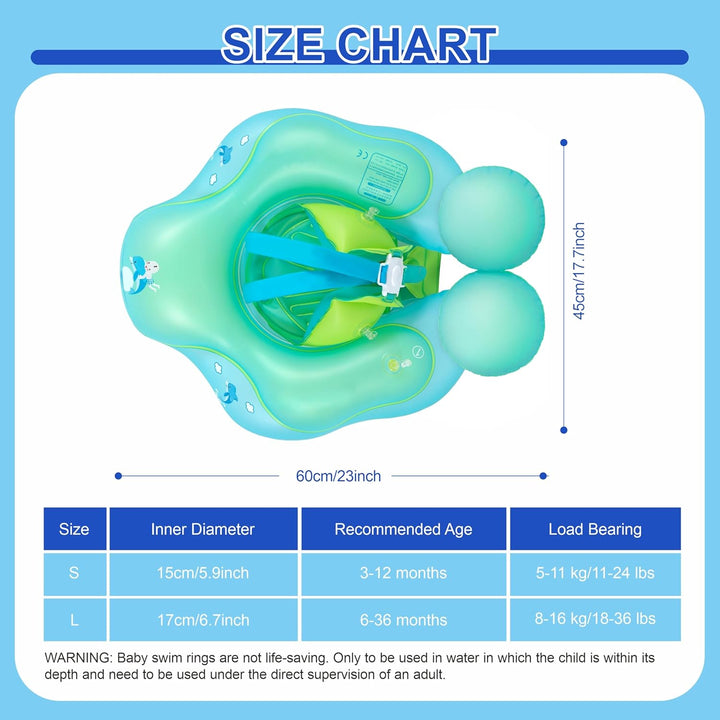 Aufblasbare Baby Schwimmfloat 0-6 Monate Baby Pool Float mit Sicherheitssitz 6-12 Monate Säugling Kl