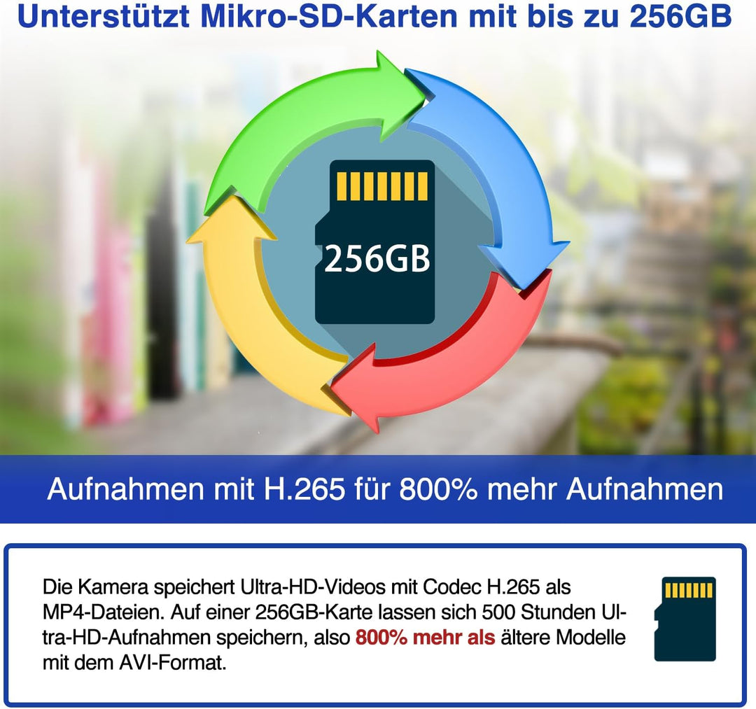 4K Kamera Ultra HD, Klein Kamera Innen, hohe Bildqualität, 130° Weitwinkel, Smarte Bewequngserkennun