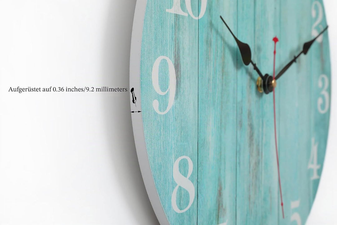 keivmlvt Modernes 32,5CM wanduhr aus Holz - Gepolstert - ohne tickgeräusche - für Wohnzimmer, Küche,