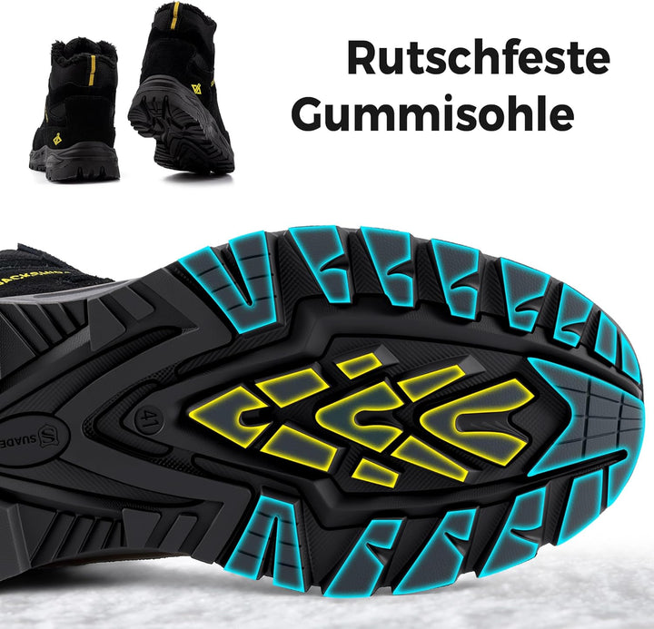 JACKSHIBO Winterschuhe Herren Winterstiefel Damen Warme Gefüttert Stiefel Wasserdicht Rutschfest Sch