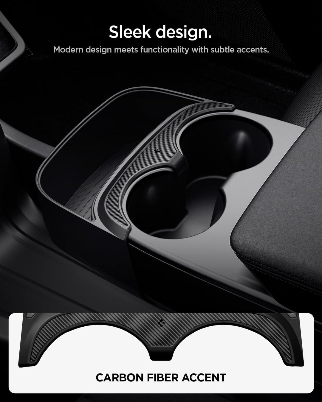 Spigen Tesla Model Y 2026 Juniper (NUR Standard) Auto Mittelkonsole Organizer Erweiterung, rutschfes