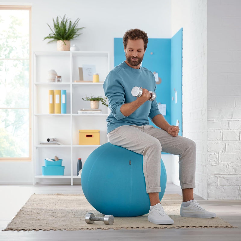 Leitz Sitzball für aktives Sitzen, Gymnastikball, Ergonomische Alternative zum Schreibtischstuhl, 65